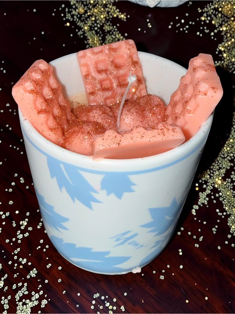 Handmade Chocolate Pecan Pie Soy Candle Mug Dessert Candle - Picture 4 of 6